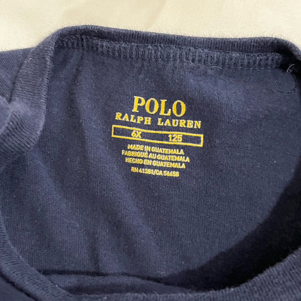 Polo by Ralph Lauren Navy Bear Fireworks Graphic Ruffle Hem Dress Girls Size 6X - Picture 3 of 4